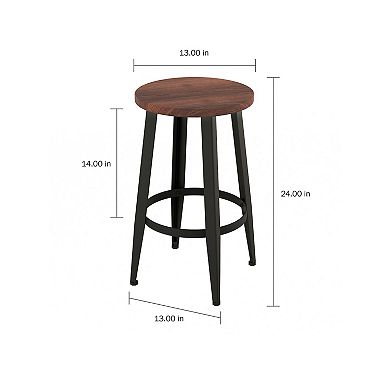 Vintage Inspired Casual Counter Stool 2-piece Set