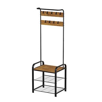 Lavish Home Entryway Coat Rack & Storage Bench