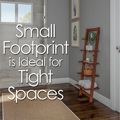 Lavish Home 5-Tier Leaning Ladder Bookshelf