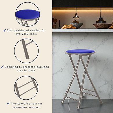 Lavish Home 24-in. Heavy-Duty Folding Stool