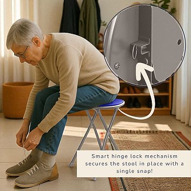 Lavish Home 24-in. Heavy-Duty Folding Stool