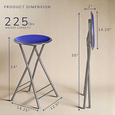 Lavish Home 24-in. Heavy-Duty Folding Stool