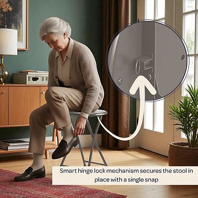 Lavish Home 18-in. Heavy-Duty Folding Stool