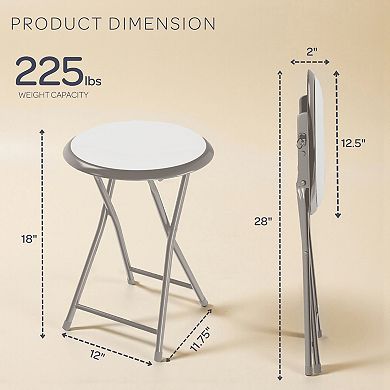 Lavish Home 18-in. Heavy-Duty Folding Stool