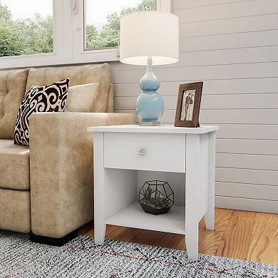 Lavish Home End Table with Drawer & Storage Shelf