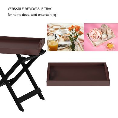 Folding Modern Removable Tray End Table