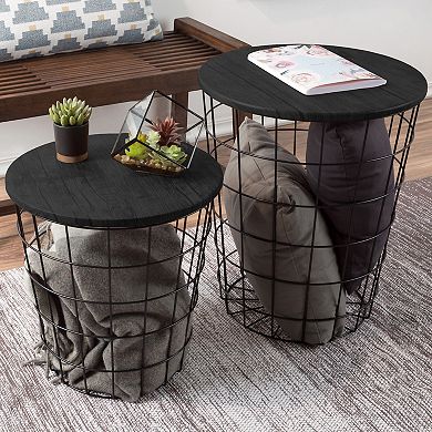 Storage Nesting End Table 2-piece Set