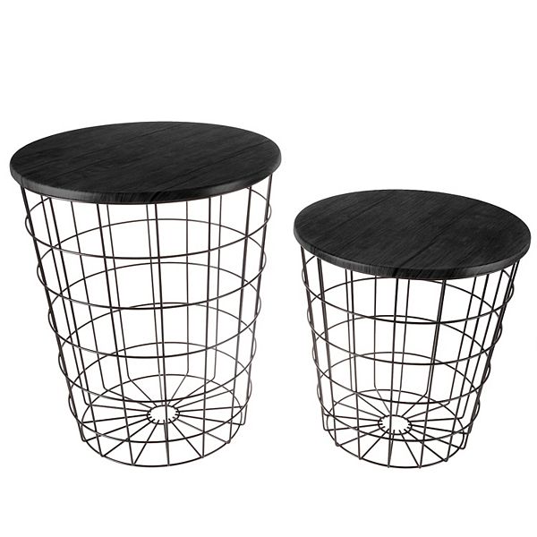 Storage Nesting End Table 2-piece Set