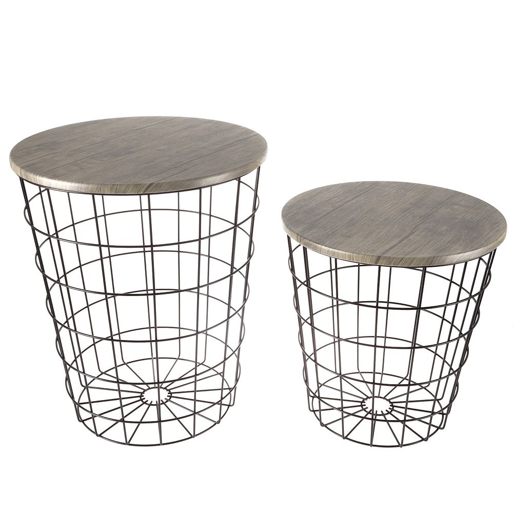 Storage Nesting End Table 2-piece Set