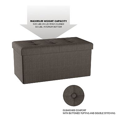 Folding Storage Bench Ottoman