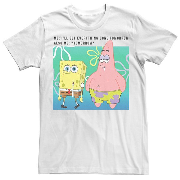 Men's SpongeBob SquarePants I'll Get Everything Done Tomorrow Tee