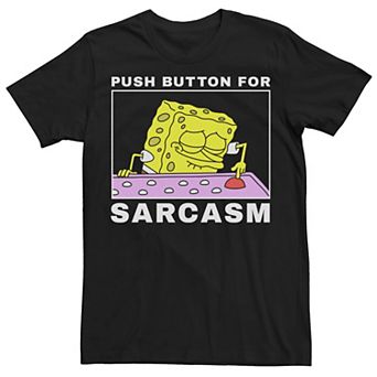 Men's SpongeBob SquarePants Push Button For Sarcasm Tee