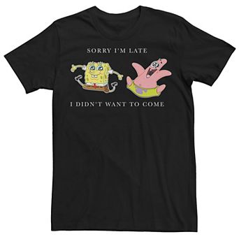 Men's SpongeBob SquarePants Sorry I'm Late I Didn't Want To Come Tee