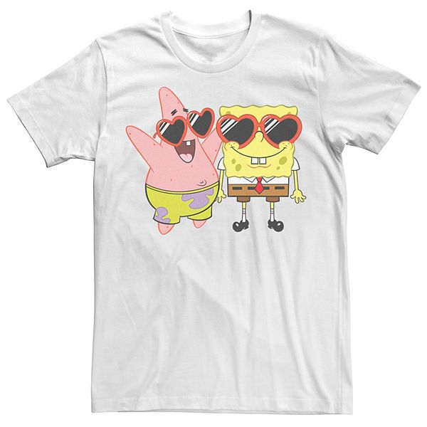 Men's SpongeBob SquarePants & Patrick Heart Glasses Portrait Tee