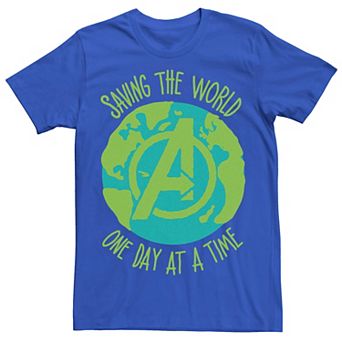 Men's Marvel Earth Day Saving The World One Day At A Time Tee