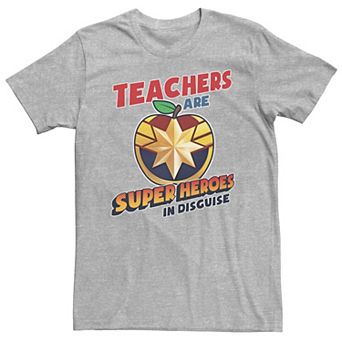 Men's Marvel Teachers Are Super Heroes In Disguise Captain Marvel Tee