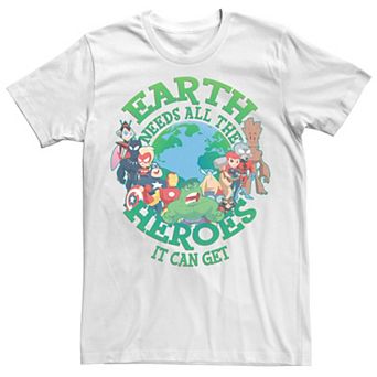 Men's Marvel Earth Day Earth Needs All The Heroes It Can Get Tee