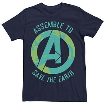 Men's Marvel Earth Day Avengers Assemble To Save The Earth Tee