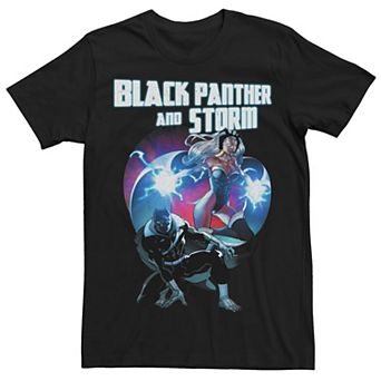 Men's Marvel Black Panther And Storm Lightning Portrait Tee