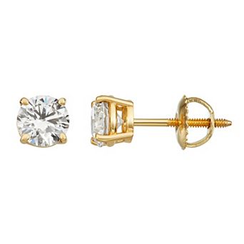 Arctic Clear 14k Gold 1 1/2 Carat T.W. IGI Certified Lab Grown Diamond Stud Earrings