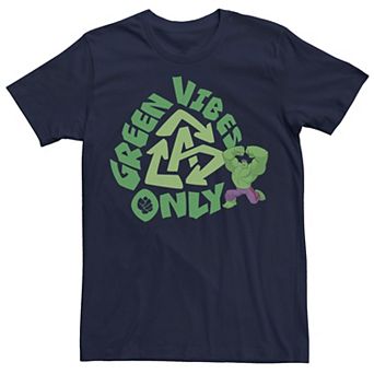 Men's Marvel Earth Day Avengers Hulk Green Vibes Only Tee