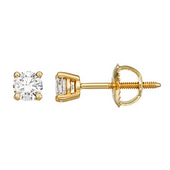 Arctic Clear 14k Gold 1/2 Carat T.W. IGI Certified Lab Grown Diamond Stud Earrings