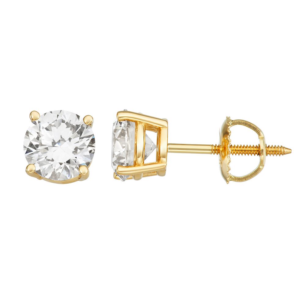 Arctic Clear 14k Gold 2 Carat T.W. IGI Certified Lab Grown Diamond Stud ...