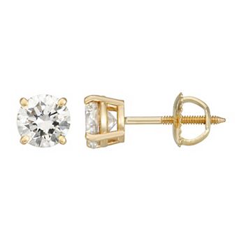 Arctic Clear 14k Gold 1 Carat T.W. IGI Certified Lab Grown Diamond Stud Earrings