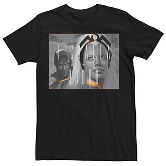 Men's Marvel T'Challa And Ororo Text Overlay Portrait Tee