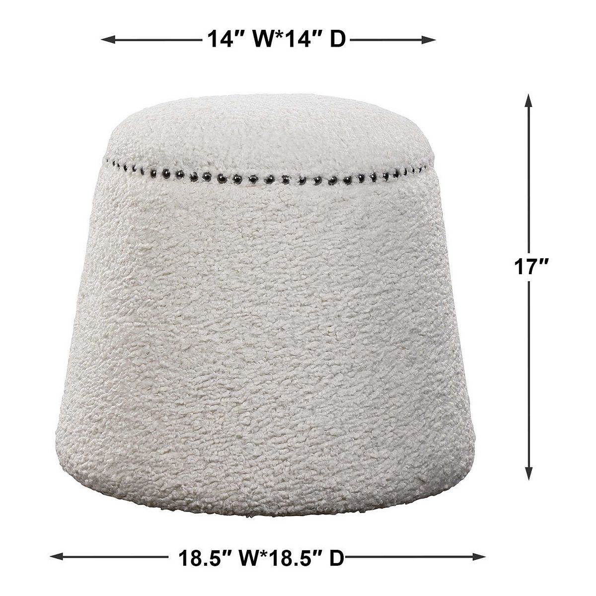 Gumdrop ottoman size dimensions 18.5 W x 18.5 D x 17 H
