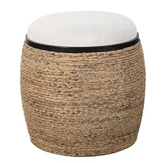 Uttermost Island Straw Stool Ottoman