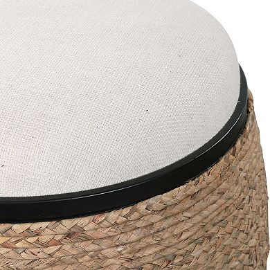 Uttermost Island Straw Stool Ottoman