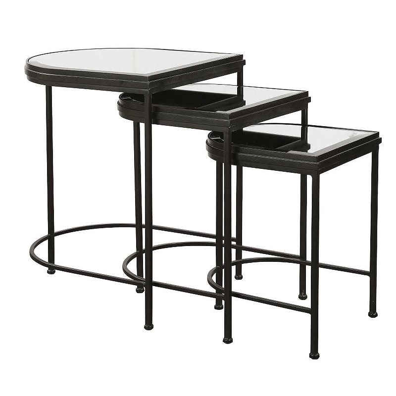 Uttermost India Nesting End Table 3-piece Set, Black