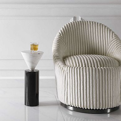 Uttermost Top Hat Marble Drink End Table