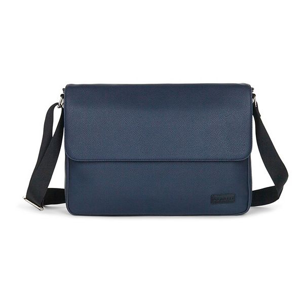 Navy blue/black grained Neo Capsule messenger bag - Leather Goods