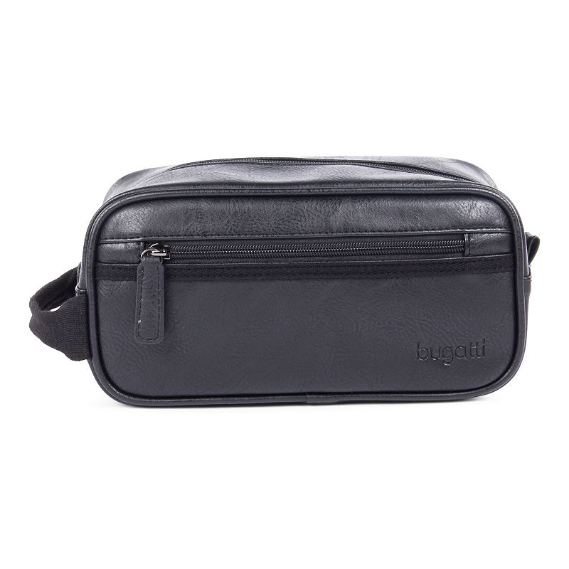 Bugatti Valentino Vegan Leather Toiletry Bag, Black