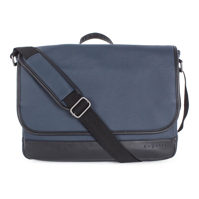 Bugatti Gin & Twill Vegan Leather Medium Messenger Bag, Blue