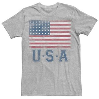 Men's Classic Distressed Flag And USA Title Tee