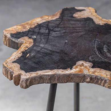 Uttermost Mircea Petrified Wood End Table