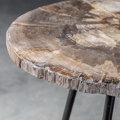Uttermost Mircea Petrified Wood End Table