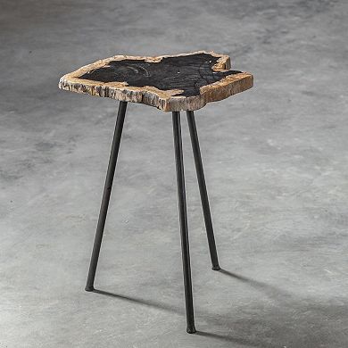 Uttermost Mircea Petrified Wood End Table
