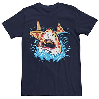 Men's Pepperoni Pizza Shark Funny Tee