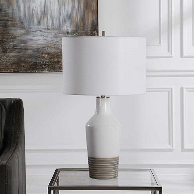 Uttermost Dakota White Crackle Table Lamp