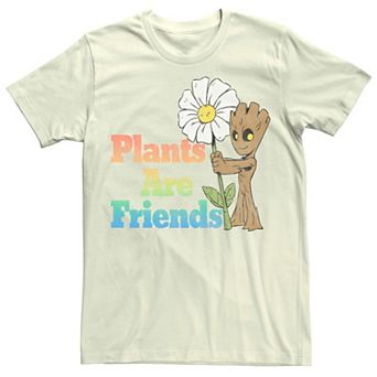 Men's Marvel Groot Plants Are Friends Text Tee