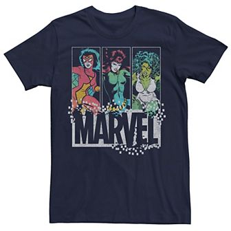 Men's Marvel Neon Gradient Marvel Group Comic Tee