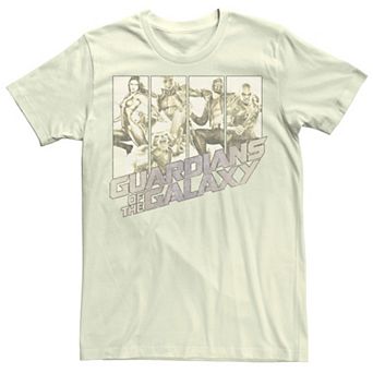 Men's Marvel Guardians Of The Galaxy Group Shot Distressed Panels Tee