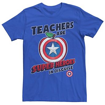 Men's Marvel Teachers Are Super Heroes In Disguise Captain America Tee