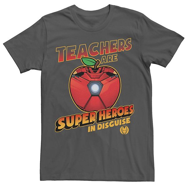 Men's Marvel Teachers Are Super Heroes In Disguise Iron Man Tee