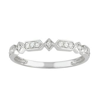 Tiara 10k White Gold 1/8 Carat T.W. Diamond Ring