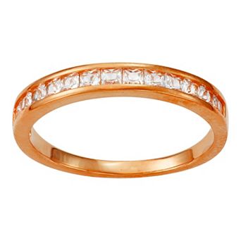Designs by Gioelli 14k Gold Plated Lab-Created White Sapphire Band